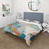 Pink Blue Minimalims Fludity IV - Duvet Cover Set