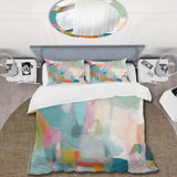 Pink Blue Minimalims Fludity IV - Duvet Cover Set