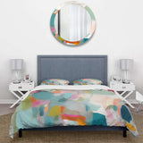 Pink Blue Minimalims Fludity IV - Duvet Cover Set