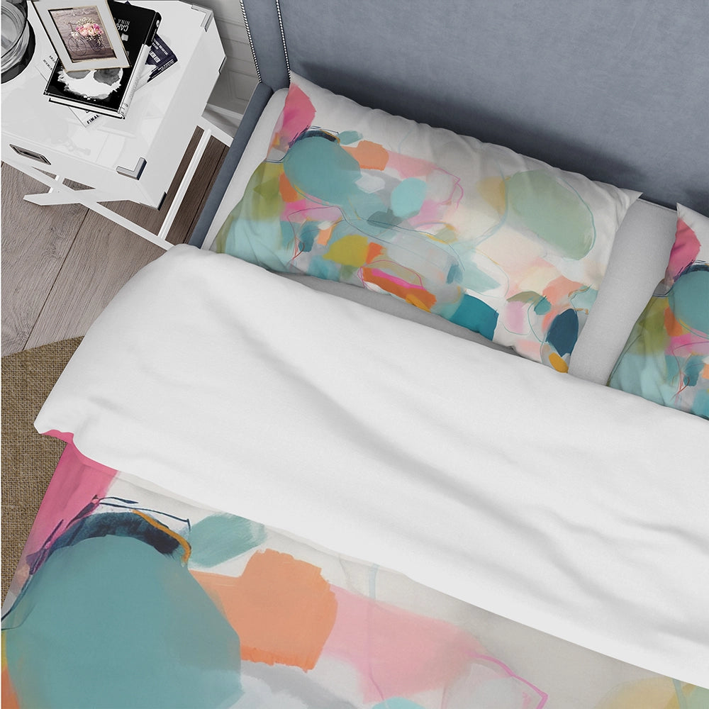 Pink Blue Minimalims Fludity IV - Duvet Cover Set