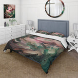 Pink Green Inner Worlds Of Marble IV - Duvet Cover Set