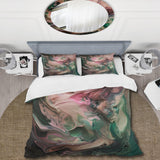 Pink Green Inner Worlds Of Marble IV - Duvet Cover Set