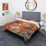 Orange Red Marbled Dreamscape II - Duvet Cover Set