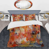 Orange Red Marbled Dreamscape II - Duvet Cover Set