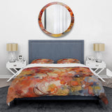 Orange Red Marbled Dreamscape II - Duvet Cover Set