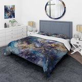 Gold Purple Captivating Liquid Ink I - Duvet Cover Set