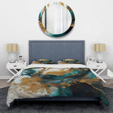 Turquoise And Gold Sculpting Space - Duvet Cover Set