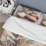 Brown And Cream Earthen Elegant Vase I - Duvet Cover Set