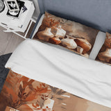 Brown And Cream Earthen Elegant Vase II - Duvet Cover Set