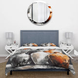 Brown And Grey Earthen Elegant Vase - Duvet Cover Set