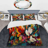 Red Vibrant Garden Symphony III - Duvet Cover Set