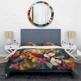Red Vibrant Garden Symphony III - Duvet Cover Set