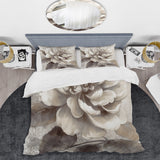 Grey Peonies On Branch II - Duvet Cover Set