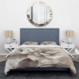 Grey Peonies On Branch II - Duvet Cover Set