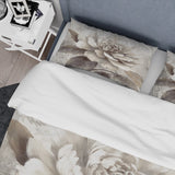 Grey Peonies On Branch II - Duvet Cover Set