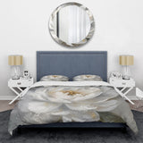 White Grey Peonies Artistry - Duvet Cover Set