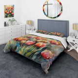 Orange Serenade Of Tulips - Duvet Cover Set