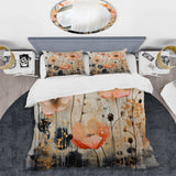 Peach Blossoming Abstractions I - Duvet Cover Set