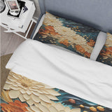 Orange Teal Botanical Whirlwind III - Duvet Cover Set