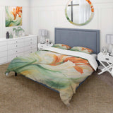 Green Flowing Petals - Duvet Cover Set