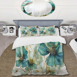 Teal Green Organic Growth - Duvet Cover Set