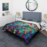 Multicolor Vibrant Vines I - Duvet Cover Set