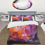 Orange Purple Abstract Fractal Collage Reflections - Duvet Cover Set