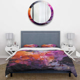 Orange Purple Abstract Fractal Collage Reflections - Duvet Cover Set