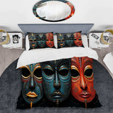 Red African Masks III - Duvet Cover Set