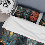 Red African Masks III - Duvet Cover Set