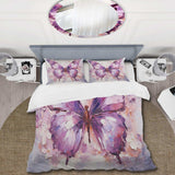 Purple Animal Amethyst Butterfly Delicate - Duvet Cover Set