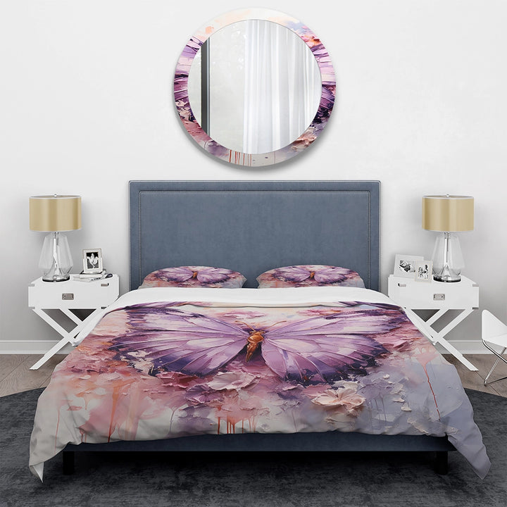 Purple Pink Animal Lavender Butterfly - Duvet Cover Set
