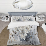 Asian Art Orchids Flowers I - Duvet Cover Set