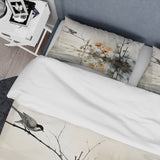 Asian Art Sumi Bird Serenity XVIII - Duvet Cover Set