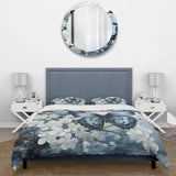 Blue White Butterfly Reflection - Duvet Cover Set