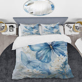 Blue Butterfly Whispering Wings II - Duvet Cover Set