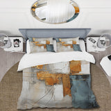 Gold Grey Gleaming Geometry IV - Duvet Cover Set