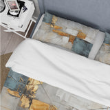 Gold Grey Gleaming Geometry IV - Duvet Cover Set