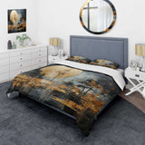 Gold Grey Golden Gleam I - Duvet Cover Set