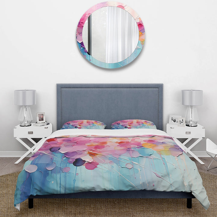 Pink Blue Pastel Patchwork - Duvet Cover Set