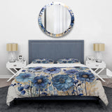 Blue Charming Cornflowers Pointillism I - Duvet Cover Set