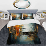 Teal Orange Bold Energy I - Duvet Cover Set