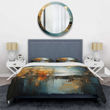 Teal Orange Bold Energy I - Duvet Cover Set