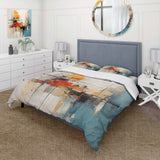 Teal Orange Bold Energy IV - Duvet Cover Set