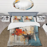 Teal Orange Bold Energy IV - Duvet Cover Set