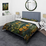 Yellow Ferns Plant Forest Tapestry - Duvet Cover Set