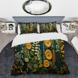 Yellow Ferns Plant Forest Tapestry - Duvet Cover Set