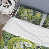 Light Green Ferns Plant Whimsical Spirals I - Duvet Cover Set