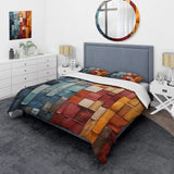 Forest Red Wood Collage I - Duvet Cover Set
