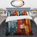 Forest Red Wood Collage I - Duvet Cover Set